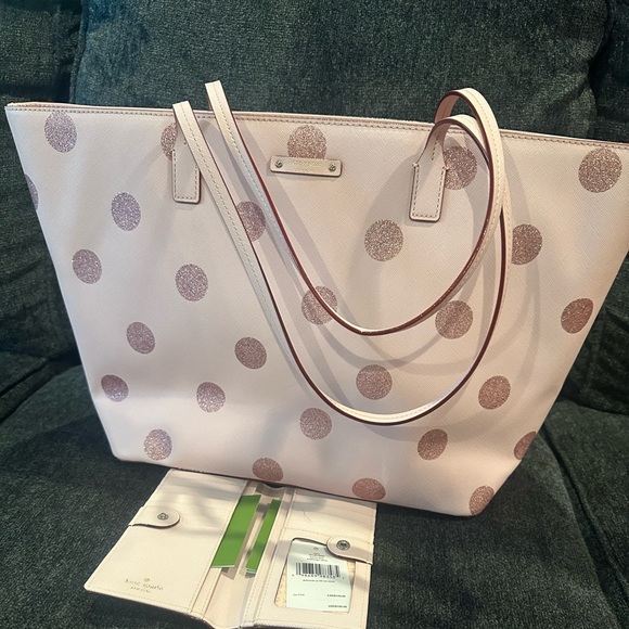 Kate Spade pink tote with matching wallet - Picture 1 of 3